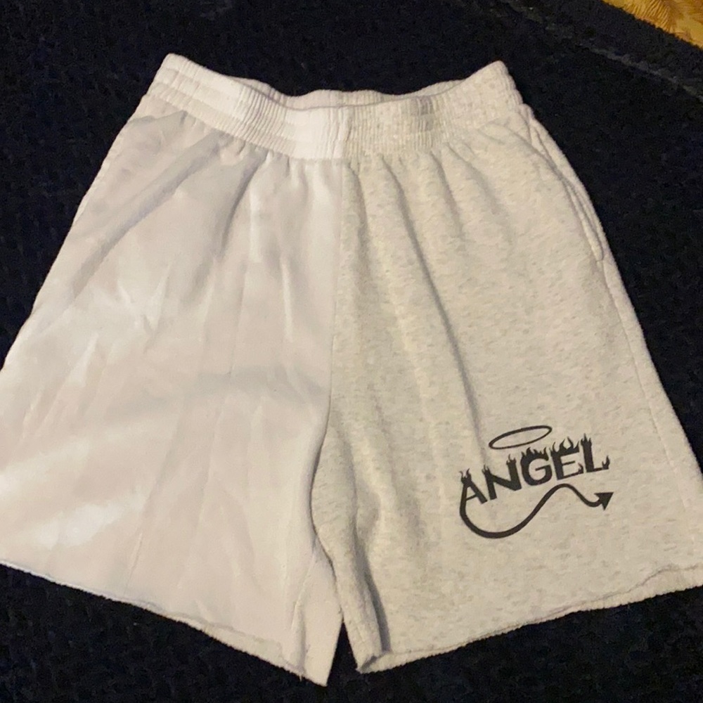 White + Gray Angel Shorts